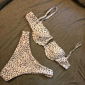 SHEIN Dalmatian dot bikini.